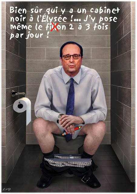 Le dessin du jour (humour en images) - Page 4 Hollande-cabinet-noir