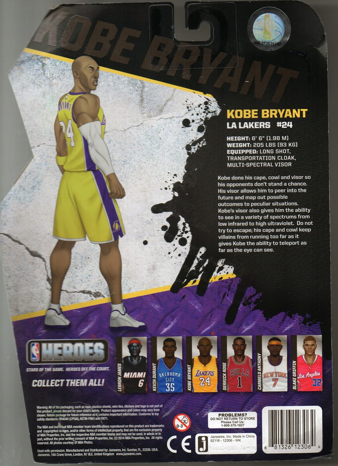 NBA Heroes Off Court Stars Of The Game Series 1 Jazware Set Kobe Lebron  Durant