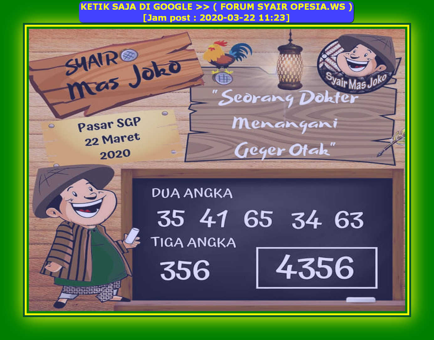 1 New Message Kode Syair Singapore 22 Maret 2020 Forum Syair Togel Hongkong Singapura Sydney