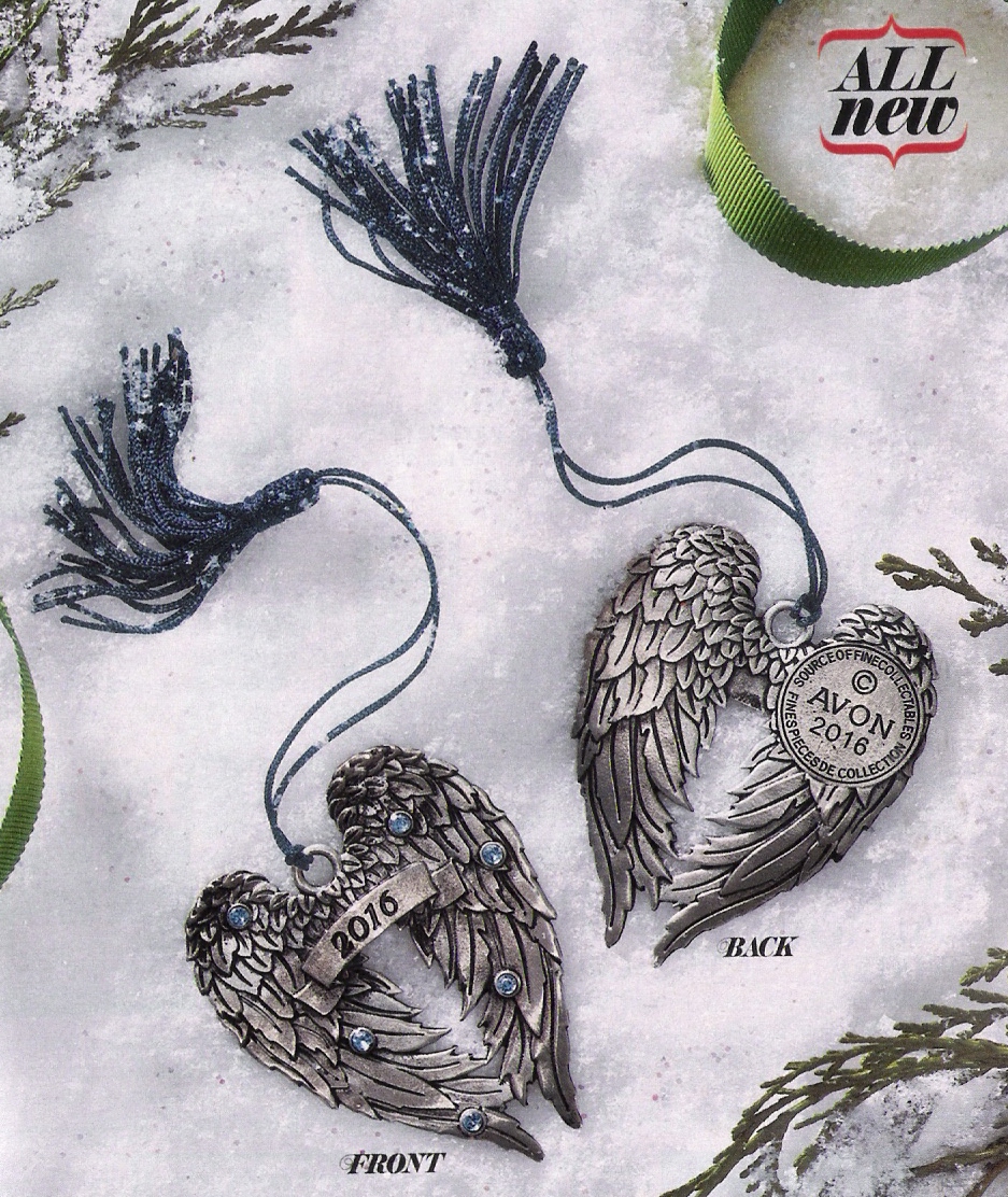Avon Connection 2016 Angel Wings Pewter Ornament