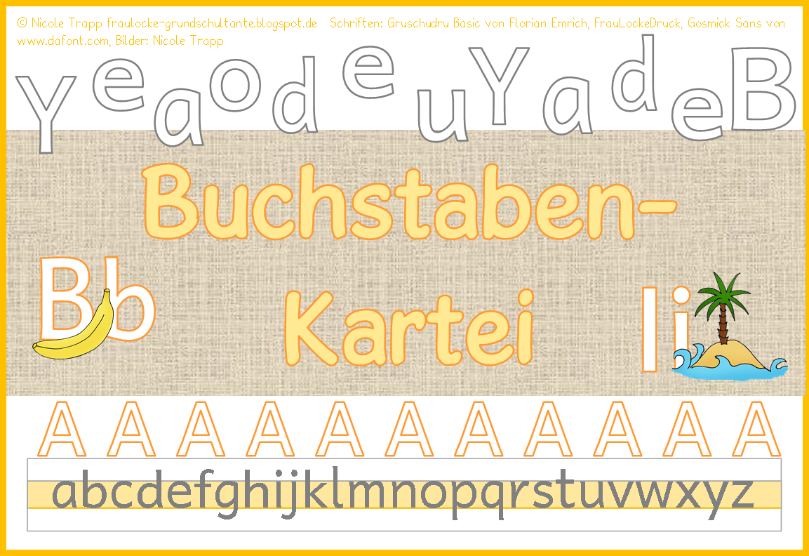 Buchstabenkartei - Buchstaben schreiben und suchen - Frau Locke