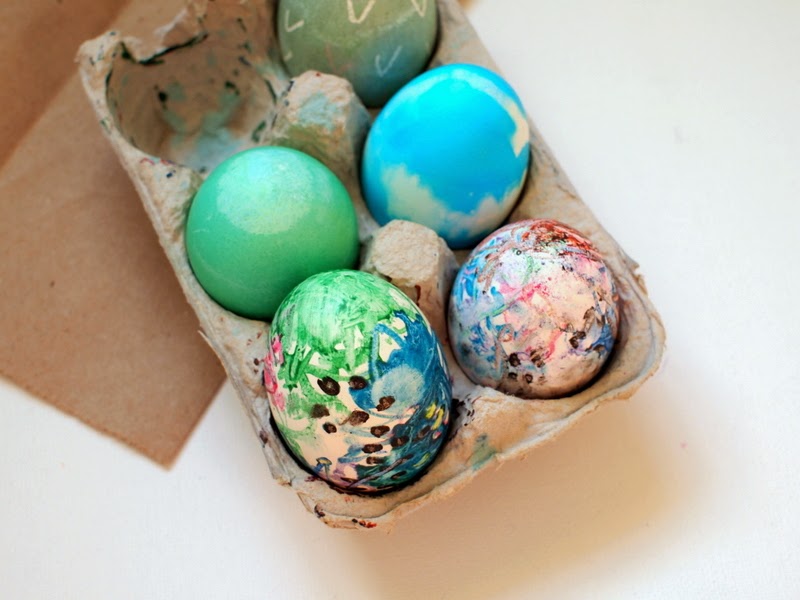 Melted crayon easter eggs