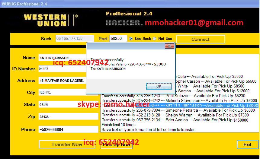 western union mtcn number example