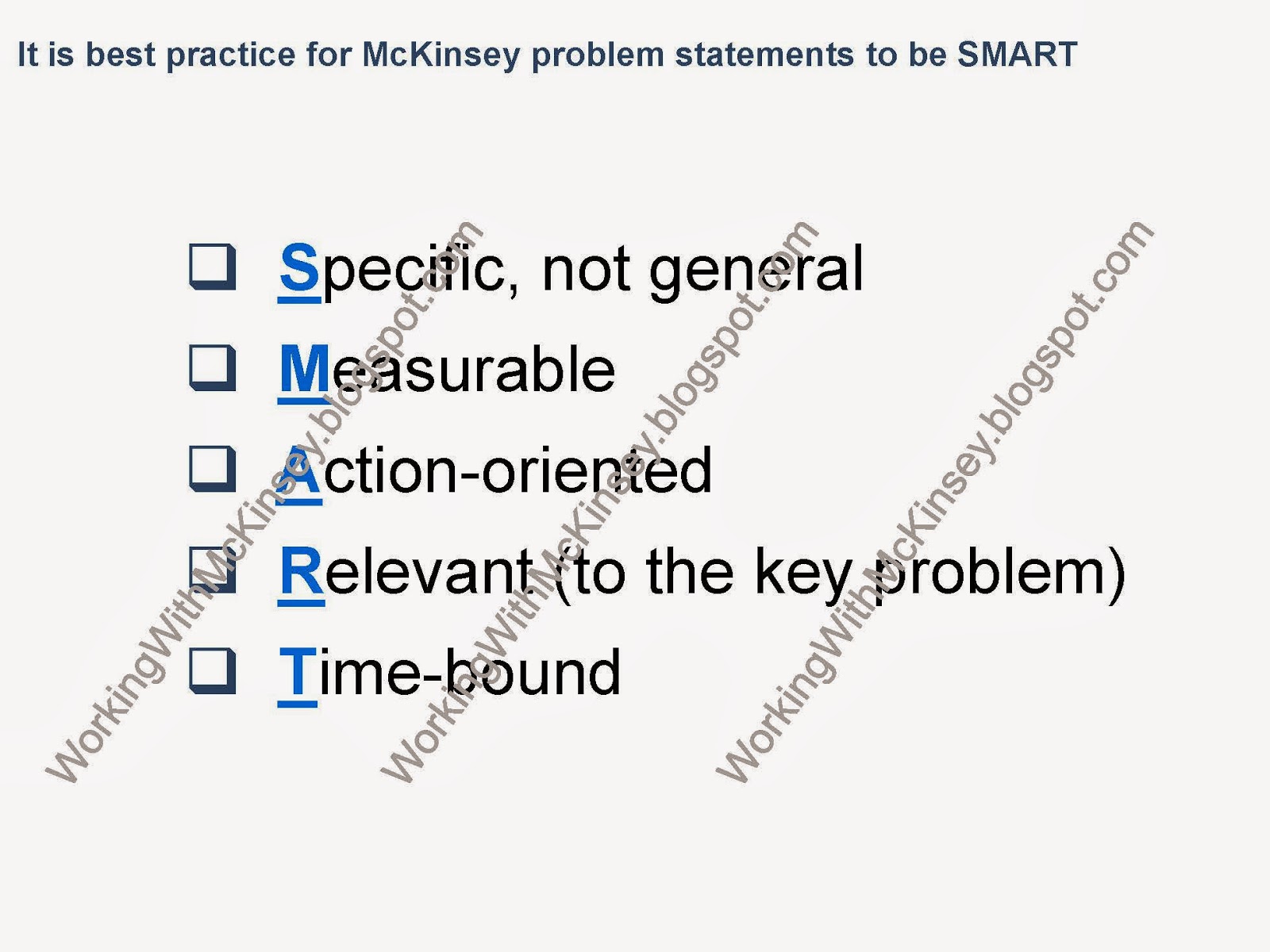Working With Mckinsey What Is A Smart Problem Statement At Mckinsey
