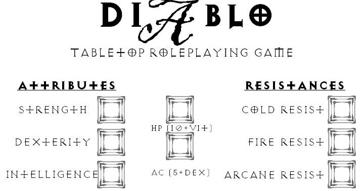 Diablo Character Sheet Printable