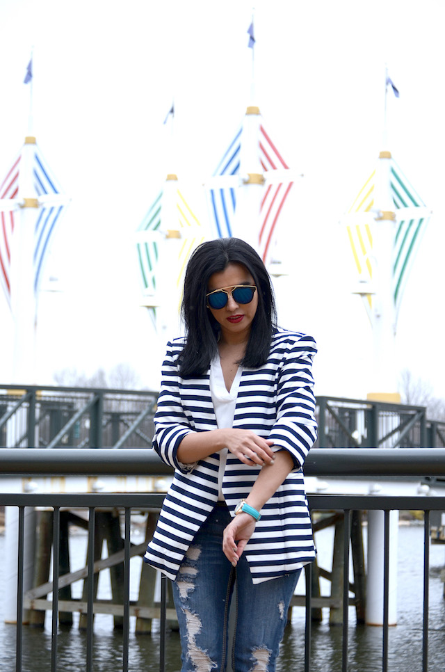 Striped Blazer-Look of the day-MariEstilo-Fashion Blogger-SheIn-LatinaBlogger-ModaElSalvador