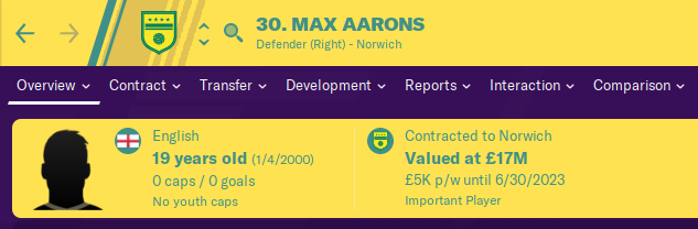 FM20 Wonderkids Analysis - Max Aarons FM20 Wonderkids Analysis - Max Aarons