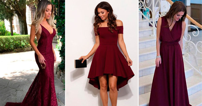 Urbanika Moda: elegancia de vestido burgundy