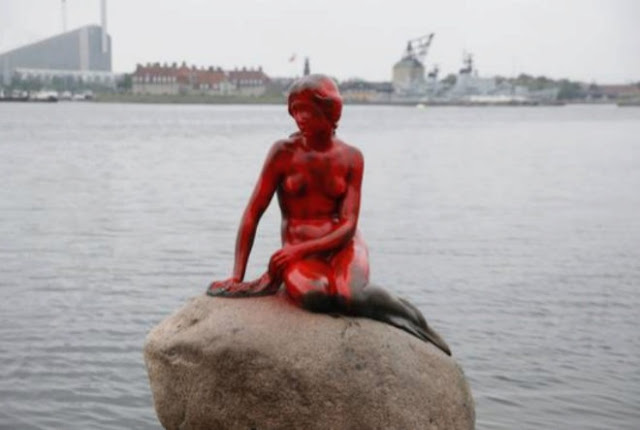  Sirenita de Copenhague en Dinarmarca fue nuevamente vandalizada 
