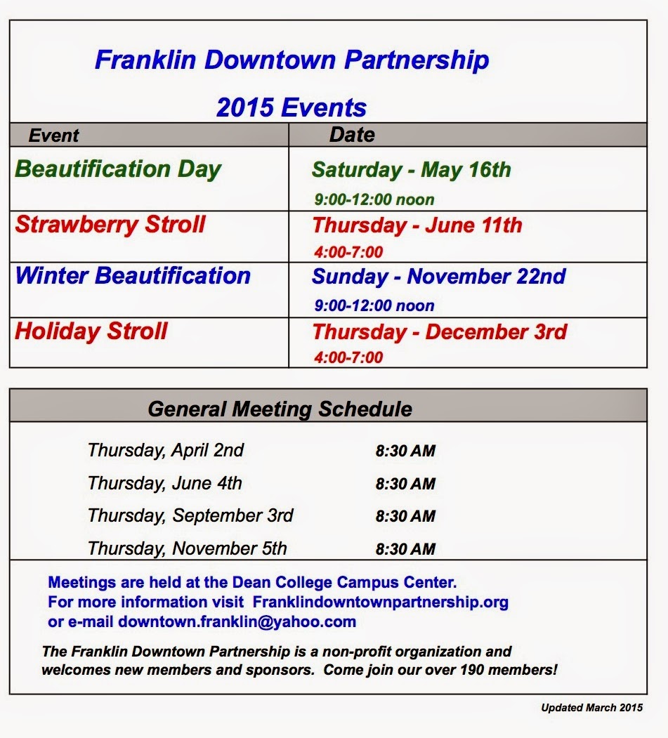 Downtown Partnership 2015 Events