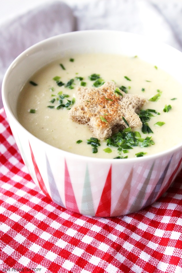 Penne im Topf: Kartoffel - Lauch - Suppe mit Schmelzkäse