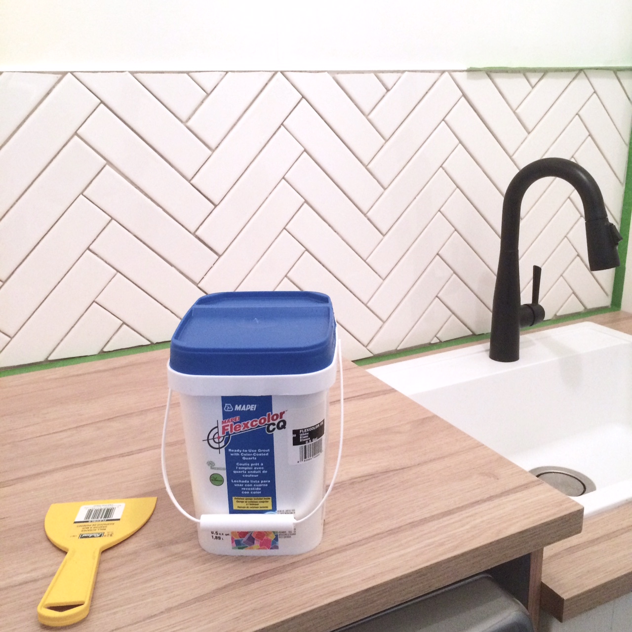 How to install a herringbone backsplash Harlow & Thistle