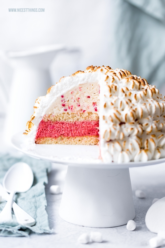 Marshmallow Eiscreme Rezept für Baked Alaska Eisbombe