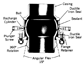 Typical ball expansion joint