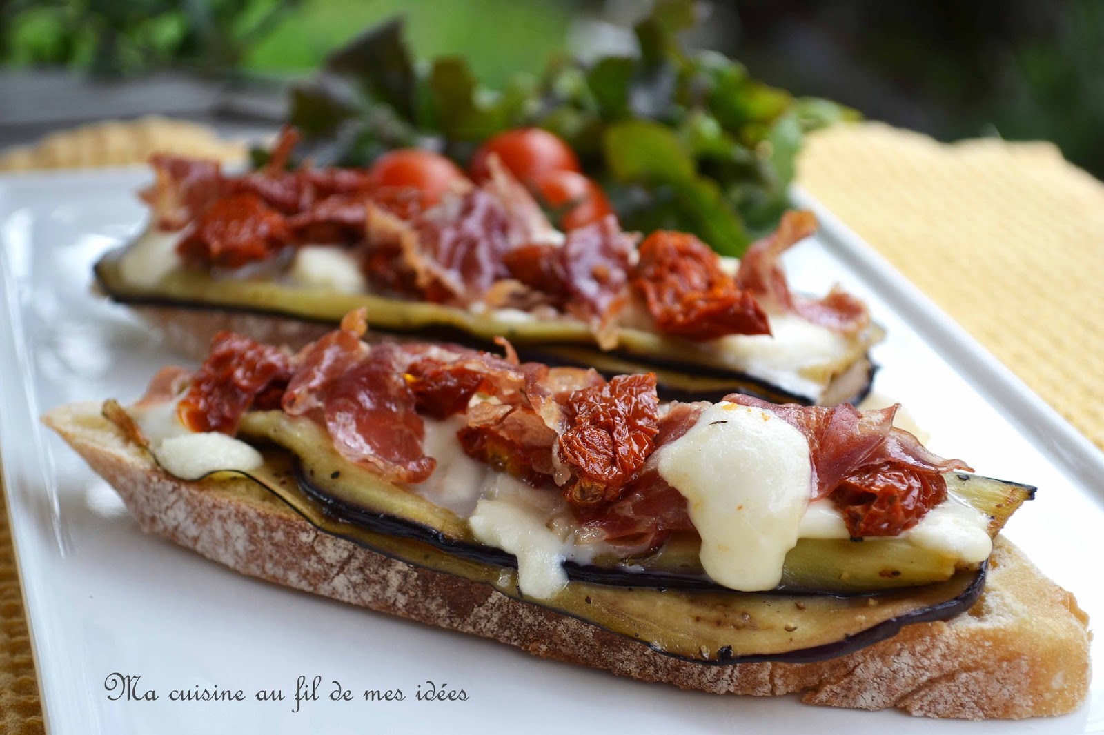 Ma cuisine au fil de mes idées... Bruschettas aux aubergines grillées
