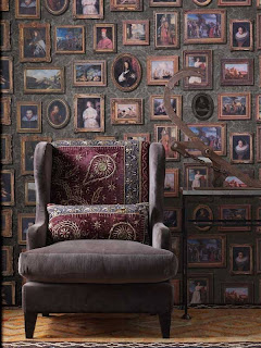 Picture Gallery Wallpaper in Charcoal