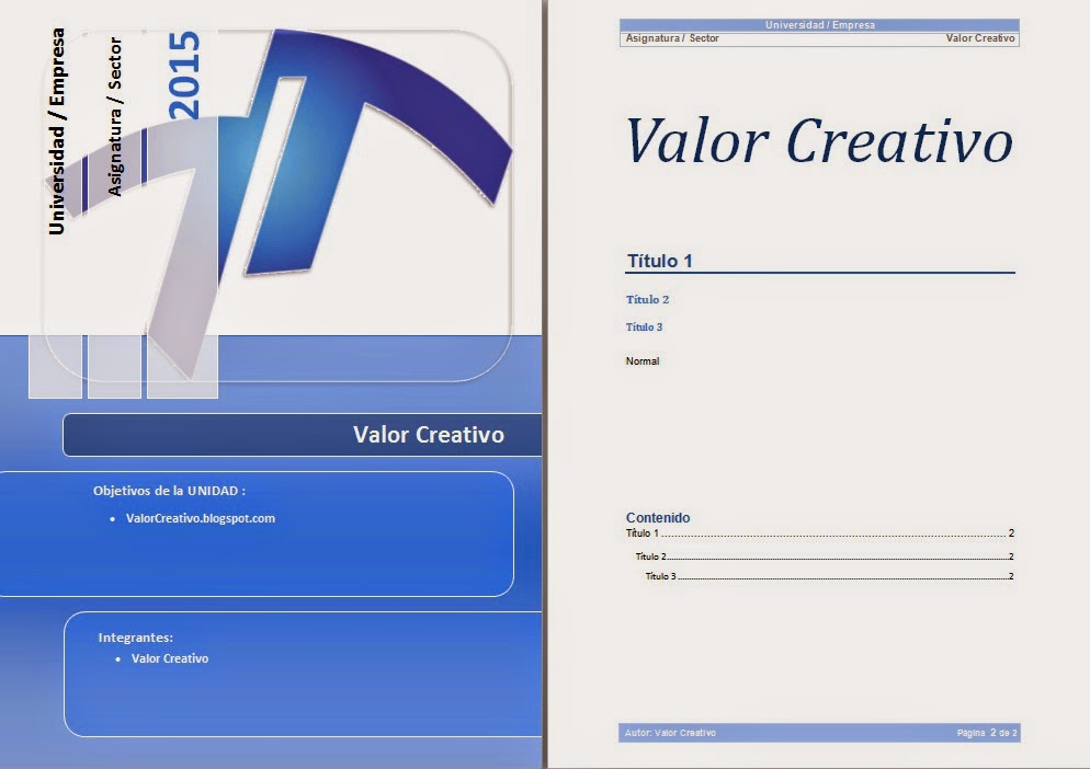 Valor Creativo: Plantillas Word 2003, 2007, 2010 y 2013