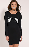 https://www.prettylittlething.com/bellatrix-black-glow-in-the-dark-skeleton-hand-dress.html