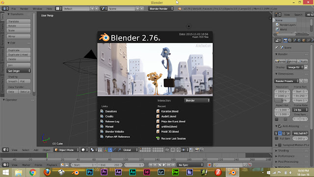 Belajar Blender 3D : Pengenalan Tools Pada Blender 3D