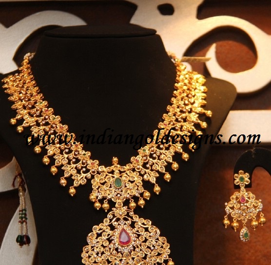 uncut diamond necklace set