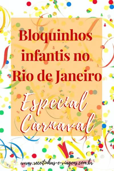 Bloquinhos infantis Carnaval Rio de Janeiro 2019