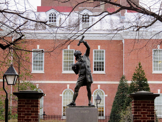 Statue of the Signer of the Declaration of Independence located near Independence Mall in Philadelphia