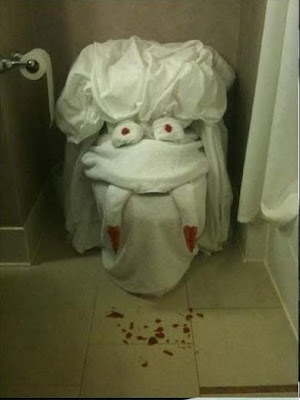 Funny Pictures - How to scare your hotel maid