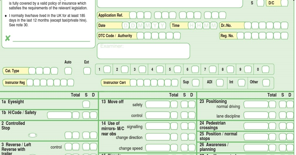 uk driving test sheet uk driving test sheet
