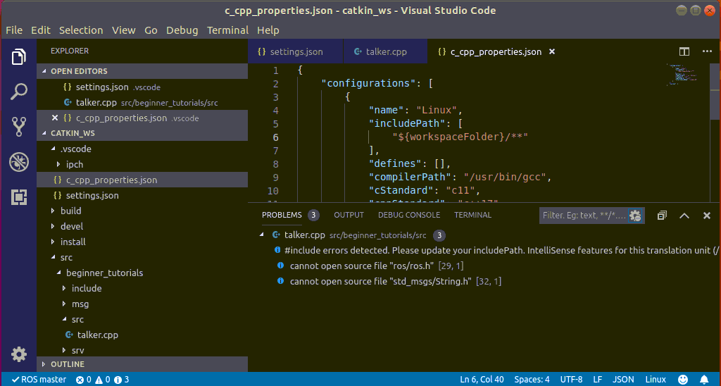 dominoc925: Setting up Visual Studio Code for working with ROS C++ on ...