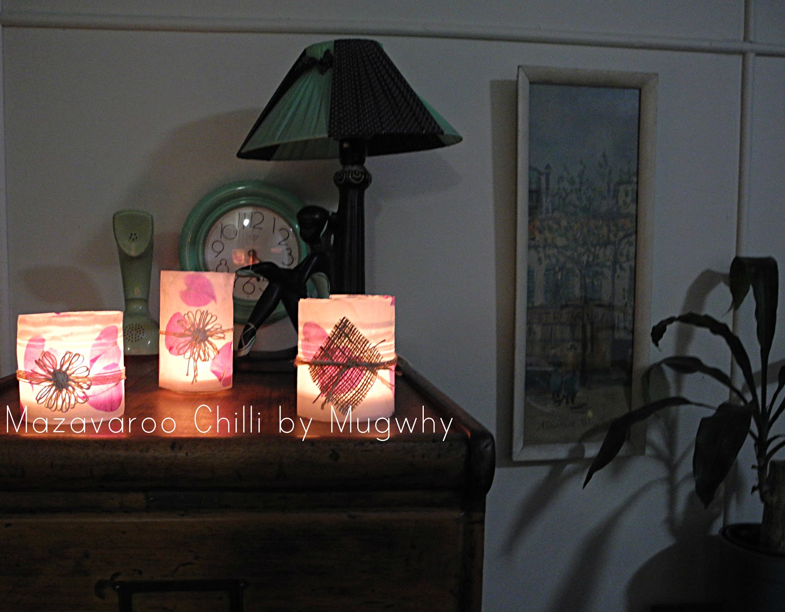 Mugwhys Vintage Wax Paper, Flower, Tea Light Lanterns.... Tutorial