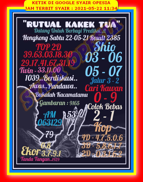 Syair Hk Malam Ini Sabtu 22 Mei 2021 Opesia Official