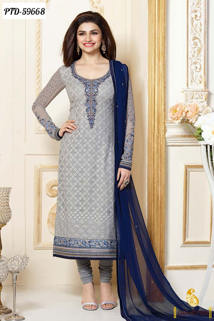 grey santoon bollywood salwar suit for wedding and party wear online collection in prachi desai style