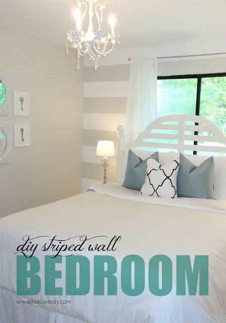 DIY Striped Wall Guest Bedroom Makeover! Check this out!
