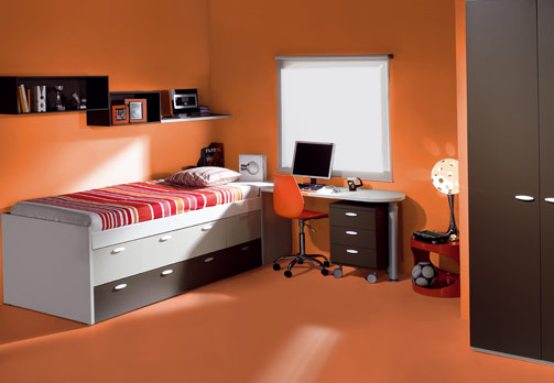 Habitaciones con estilo: DORMITORIOS PARA ADOLESCENTES COLOR NARANJA