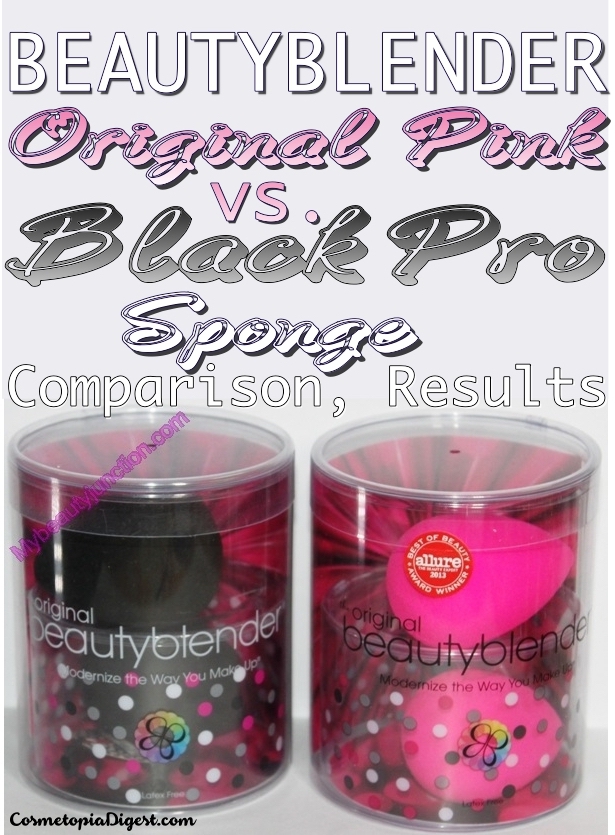 Comparison of Pink and Black Pro Beautyblender makeup sponges and differences between them. Which is better?