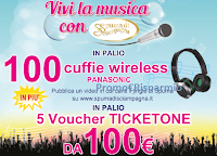 Spuma di Sciampagna: vinci cuffie Wireless e TicketOne da 100 euro Logo Spuma di Sciampagna: vinci cuffie Wireless e TicketOne da 100 euro