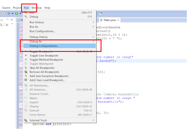 eclipse how to debug a
