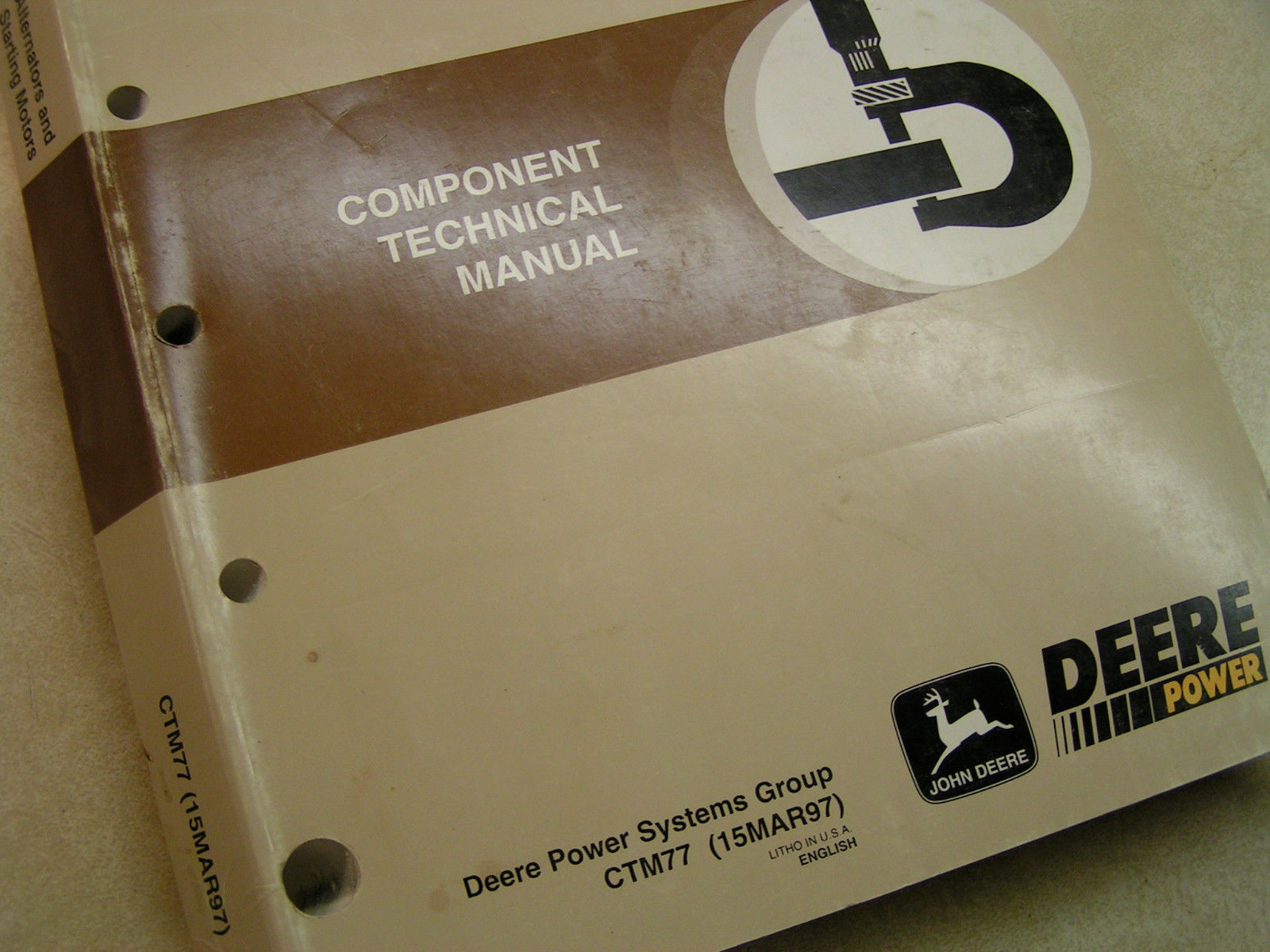 John Deere Alternators and Starter Motors Repair Service Manual CTM77 & Service Manuals