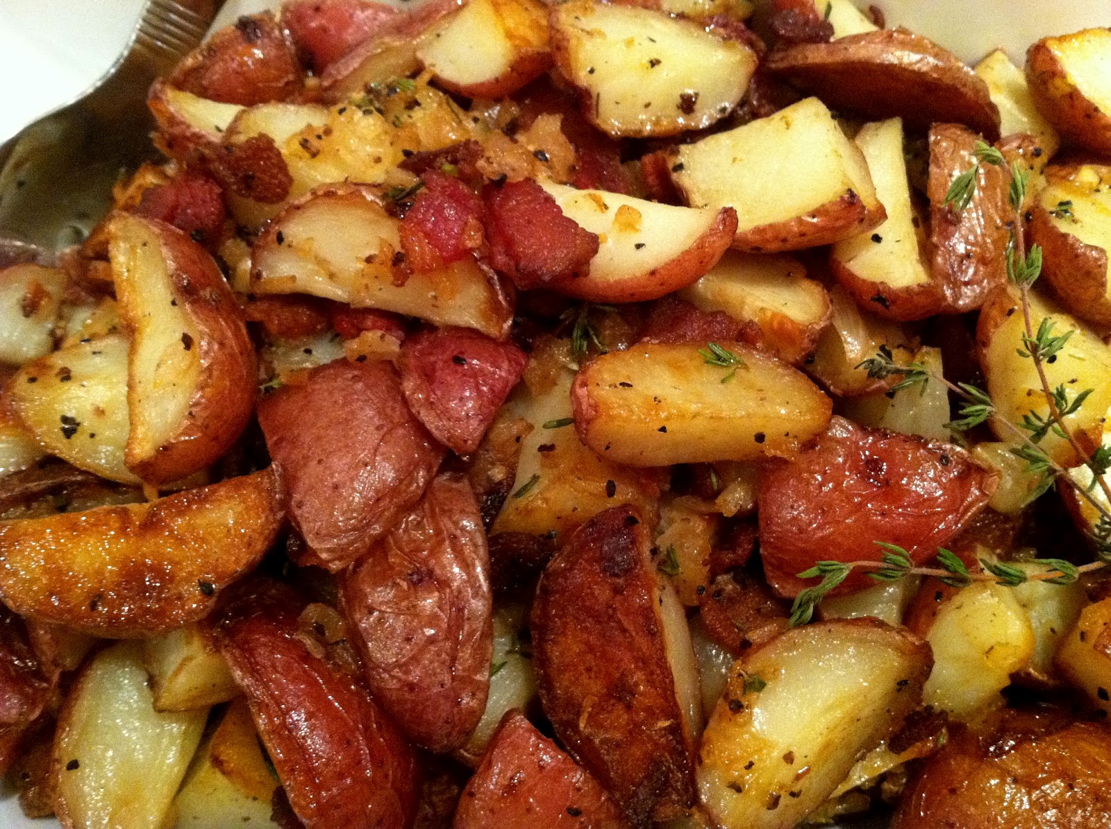 Roasted Potatoes with Pearl Onions and Bacon