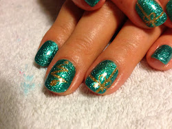 shellac christmas cnd turquoise nail glitter polish twinkle force