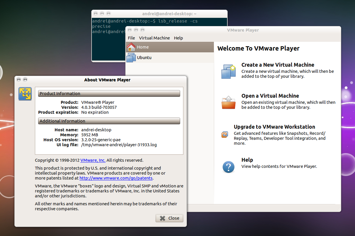 vmware player ubuntu 18.04