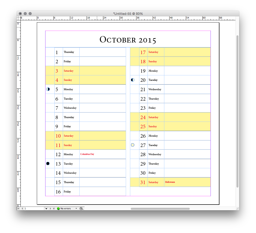 Crear un calendario automáticamente en InDesign profeivan Crear un calendario automáticamente en InDesign profeivan
