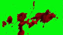 A photo of cartoon blood against a green screen background. Photo is a link to free blood effects page.