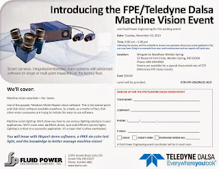 Fluid Power Engineering and Teledyne Dalsa Offer Machine Vision Seminar in the Saint Louis Area on Tuesday, November 19, 2013