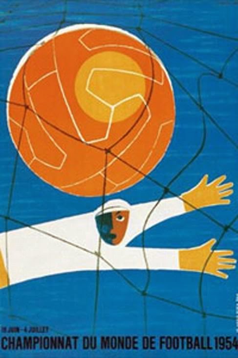 Cartaz Oficial da FIFA para a Copa do Mundo de 1954, realizada na Suíça.