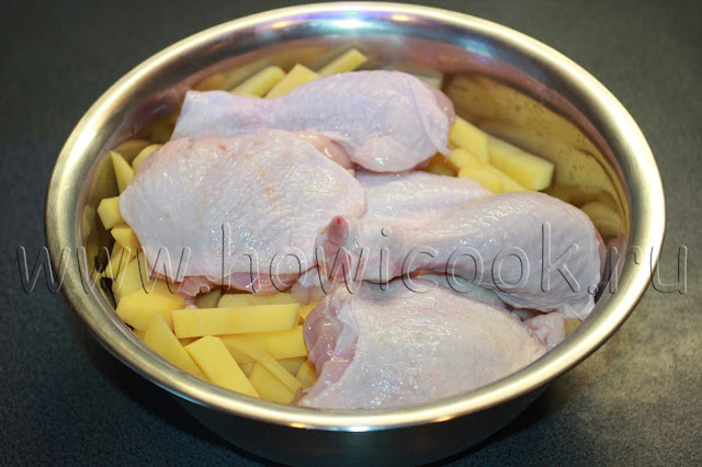 рецепт курицы с картофелем в духовке с пошаговыми фото