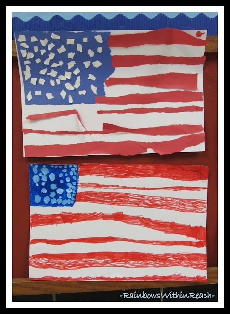 photo of: Kindergarten Created American Flags for Project Based Learning via RainbowsWithinReach