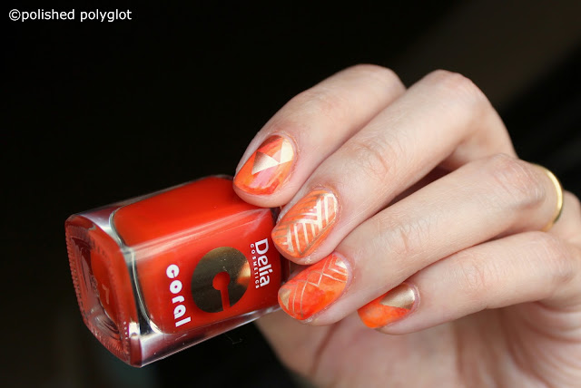 Nail art designs for short nails Orange saran wrap