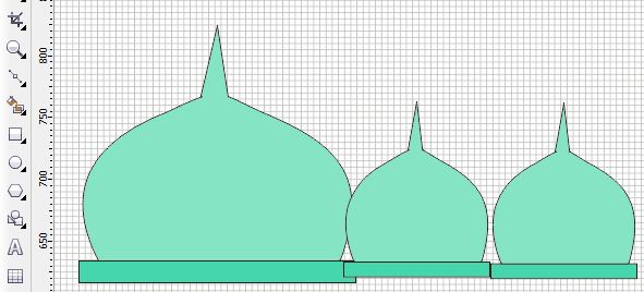 cara menggambar masjid dengan corel draw