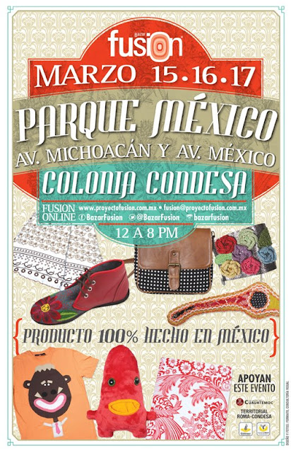 Bazar Fusión en el Parque México los días 15, 16 y 17 de Marzo